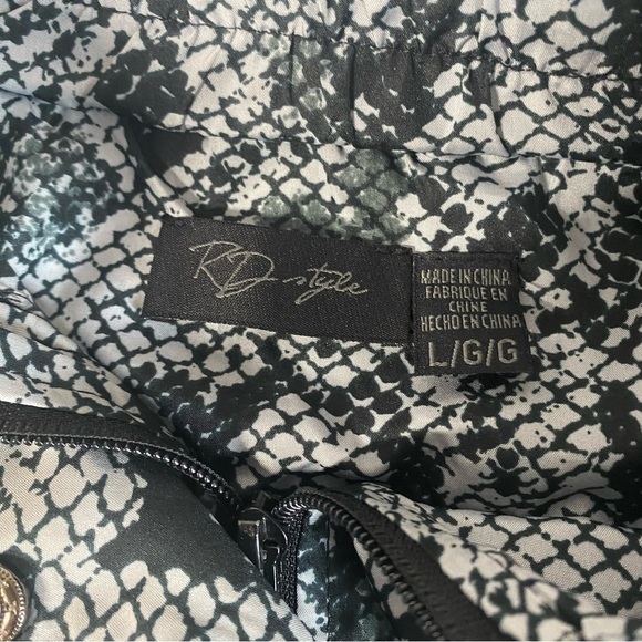 RD Style Snakeskin Print Long Rain Jacket Size Large - Picture 9 of 12
